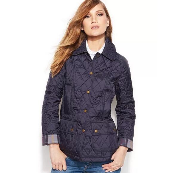 Barbour Summer Beadnell Lightweight Quilt Jacket Classic Navy Women 10 NWOT - Picture 1 of 11